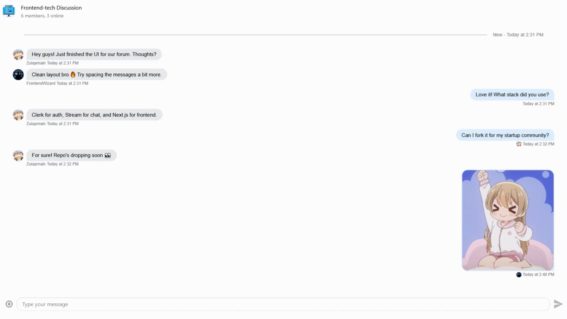 Yappin Chat Interface Mockup